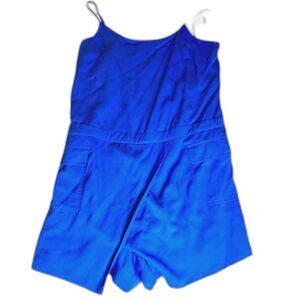 1.STATE Women’s M Royal Blue Draped Wrap Front Romper Anthropologie